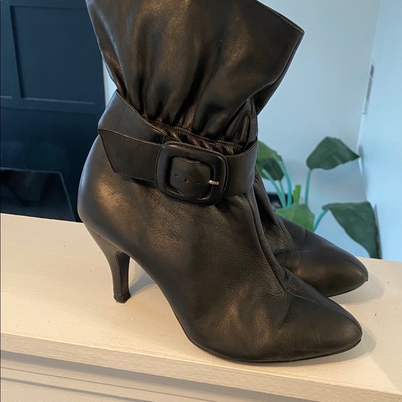 Ganni Black Heeled Leather Boots - Picture 2 of 5